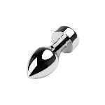 Анальна пробка - Toyfa Metal With White Round-Shaped Gem - мініатюра 3