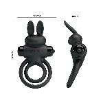 Ерекційне кільце - Pretty Love Vibrant Penis Ring III Black - мініатюра 5