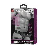 Страпон - Pretty Love Marvin Vibrating StrapOn Harness Black, 16.2 см - мініатюра 2