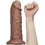 Реалістичний вібратор - King-Sized Realistic Chubby Vibrating Dildo 10.5" Brown - мініатюра 7
