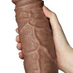 Реалістичний вібратор - King-Sized Realistic Chubby Vibrating Dildo 10.5" Brown - мініатюра 8