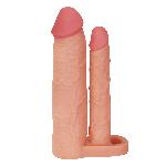 Насадка на член - Pleasure X-Tender Double Penis Sleeve Add 2" Flesh - мініатюра 3