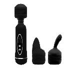 Вібратор зі змінними насадками - Power Wand Massage Kit Black - мініатюра 6