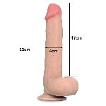 Фалоімітатор - Sliding-Skin Dual Layer Dong 9" Flesh - мініатюра 5