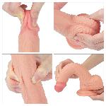 Фалоімітатор - Dual-Layered Silicone Cock 8.5" Flesh - мініатюра 4