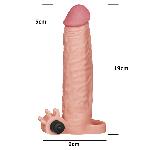 Насадка на член - Pleasure X-Tender Vibrating Penis Sleeve Add 2" Flesh - мініатюра 2