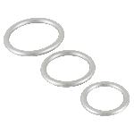 Набір ерекційних кілець - Metallic Silicone Cock Ring Set - мініатюра 5