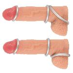 Набір ерекційних кілець - Metallic Silicone Cock Ring Set - мініатюра 6
