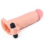 Насадка на член - Pleasure X-Tender Vibrating Penis Sleeve Add 2" Flesh - мініатюра 2