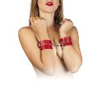 Наручники Leather Restraints Hand Cuffs Red - мініатюра 2