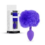 Анальна пробка - Bunny Tail Silicone Purple Plug Purple - мініатюра 1