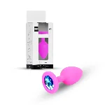 Анальна пробка - Jewellery Silicone Pink Plug M Light Blue - мініатюра 1