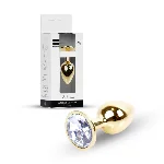 Анальна пробка - Jewellery Gold Plug Clear - мініатюра 1