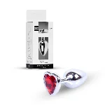 Анальна пробка - Jewellery Silver Heart Plug Red - мініатюра 1