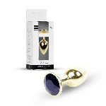 Анальна пробка - Jewellery Gold Plug Black - мініатюра 1