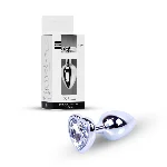 Анальна пробка - Jewellery Silver Heart Plug Clear - мініатюра 1
