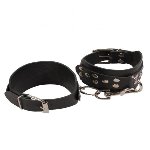 Кайдани на щиколотки Leather Leg Cuffs Black - мініатюра 1