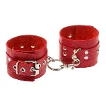 Наручники Leather Restraints Hand Cuffs Red - мініатюра 1