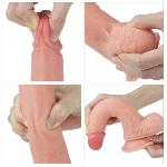 Фалоімітатор - Dual-Layered Silicone Cock 8" Flesh #2 - мініатюра 4