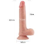 Фалоімітатор - Dual-Layered Silicone Cock 8" Flesh #2 - мініатюра 5
