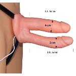 Страпон для подвійного проникнення - Vibrating Unisex Hollow Double Penetration 6" - мініатюра 2