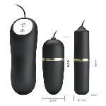 Віброяйце з вібропулею - Pretty Love Electric Stimulation Double Vibro-Bullets Black - мініатюра 2