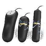 Віброяйце з вібропулею - Pretty Love Electric Stimulation Double Vibro-Bullets Black - мініатюра 5