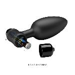 Анальна пробка - Pretty Love Vibra Butt Plug II Black - мініатюра 8