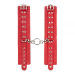 Наручники Leather Restraints Hand Cuffs Red - мініатюра 2