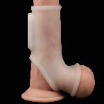 Насадка на член - Vibrating Silk Knights Ring With Scrotum Sleeve White - мініатюра 6