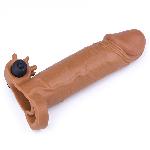 Насадка на член - Pleasure X-Tender Vibrating Penis Sleeve Add 2" Brown - мініатюра 2