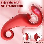 Вібратор - Merfi, 10 Vibration Functions, 10 Frequency Tongue Licking USB - мініатюра 8