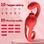 Вібратор - Merfi, 10 Vibration Functions, 10 Frequency Tongue Licking USB - мініатюра 10