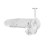 Фалоімітатор - Realrock Dildo 9" Transparent - мініатюра 4