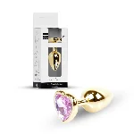 Анальна пробка - Jewellery Gold Heart Plug Light Pink - мініатюра 1