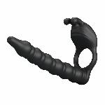 Кільце-насадка для подвійного проникнення - Pretty Love Blackney Vibrating Enhacer Black - мініатюра 5