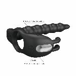 Кільце-насадка для подвійного проникнення - Pretty Love Blackney Vibrating Enhacer Black - мініатюра 9