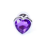 Анальна пробка - Jewellery Silver  Heart PLUG- Purple - мініатюра 2