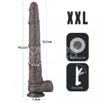 Фалоімітатор - Dual Layered Bendable Silicone Cock XXL 16'' Black - мініатюра 4