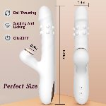 Вібратор - Silicone Vibrator 3 rotating, 7 licking functions - мініатюра 5