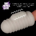 Насадка на член/мастурбатор - Knights Ring Vibrating Dual Purpose Sleeve-Wavy - мініатюра 5