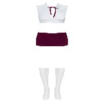 Рольовий костюм - Obsessive Student Set White/Burgundy L/XL - мініатюра 3