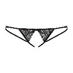 Жіночі стрінги - Obsessive Picantina Crotchless Thong Black L/XL - мініатюра 3