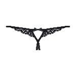 Жіночі стрінги - Obsessive 831-THC-1 Crotchless Thong Black L/XL - мініатюра 3