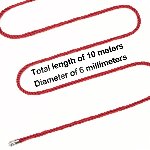 Мотузка - Rebellion Reign Red Bondage Rope, 10 м - мініатюра 8