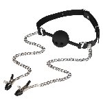 Набір БДСМ - Erospace Wild Play Mouth Gag With Nipple Clamps C15 - мініатюра 3
