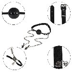 Набір БДСМ - Erospace Wild Play Mouth Gag With Nipple Clamps C15 - мініатюра 4