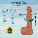 Вібратор - Erospace Natural Play Thrusting Dildo with Swing Motion and Heating D6, 22 см - мініатюра 2