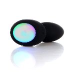 Анальна вібропробка - Silicone Black Plug Disco Flashlight - мініатюра 2