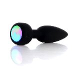 Анальна вібропробка - Silicone Black Plug Disco Flashlight - мініатюра 8